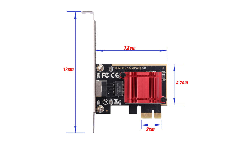 2.5Gbps PCIe Network Card, RTL8125B Chipset, 2500Mbps Ethernet Adapter with Aluminum Heatsink & Gold-Plated Ports, Compatible with Synology/QNAP NAS, PCIe x1 (No SR-IOV)