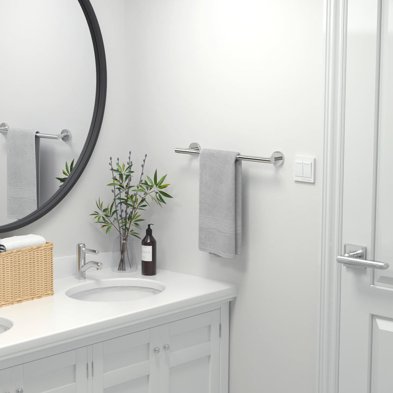 USHOWER Polished Chrome Towel Bar, 18-Inch Towel Racks for Bathroom Wall-Mounted, SUS304 Stainless Steel Towel Rod (Total Length 20-Inch) 20 Inch