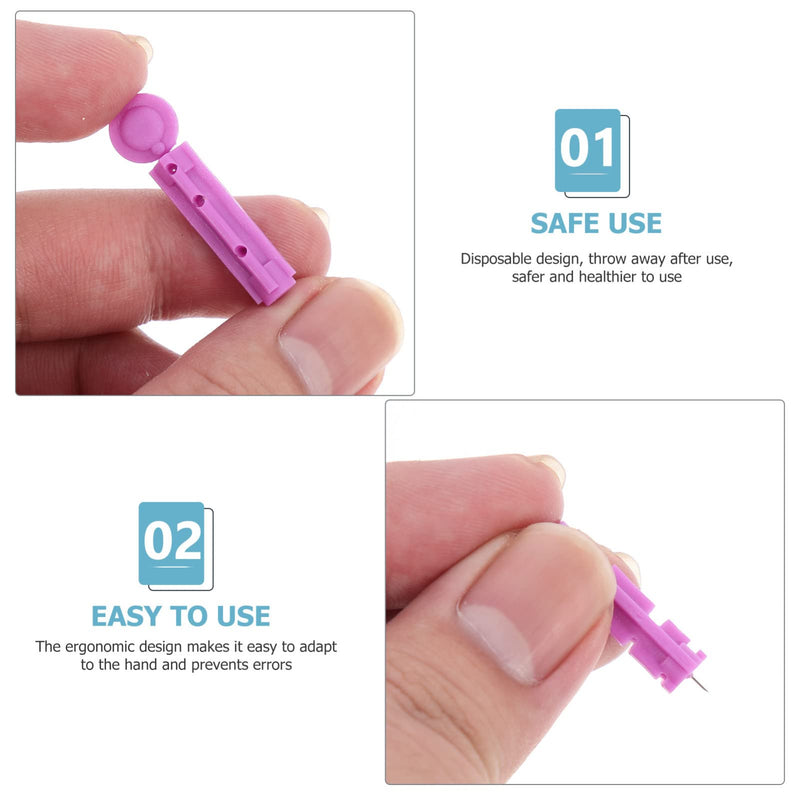 Disposable blood lancets universal cosmetic lancets: 100 pieces blood sugar lancing device for blood sugar measurement capillary blood collection hospital safety lancets lancing device blue 23G