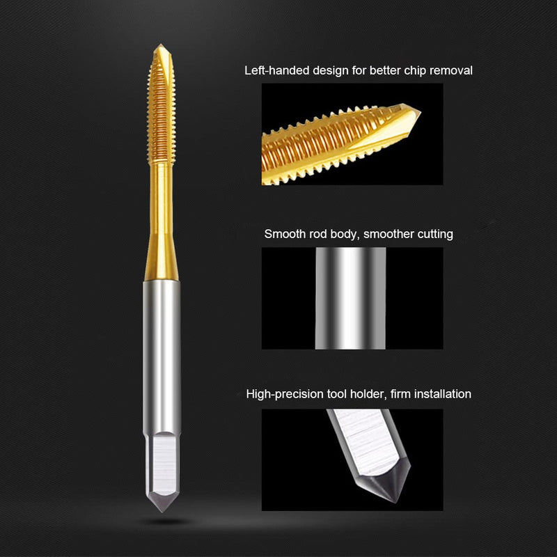 MenYiYDS- 2 x Titanium Coated Tap Universal Tap Machine Tap for Through Holes (M3-M4)