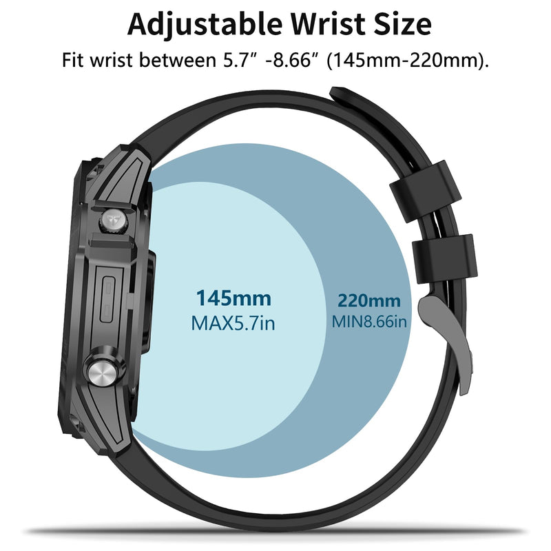 ZPJPPLX 26mm Easy Fit Watch bands For Fenix 8 51mm 7X Pro 6X 5X,Soft Silicone Sport Straps Compatible for Garmin Epix Pro 51mm/Tactix7 AMOLED/Fenix 6X Pro/Fenix 5X Plus/Enduro3 2/Descent Mk2i/3i 51mm 3 Pack1