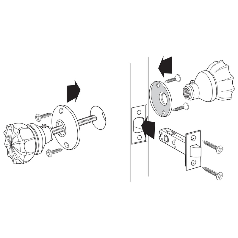 Prime-Line E 28327 Passage Door Latch Set, Glass Knob, Bronze, Vintage | Latch Bolt, Single Pack