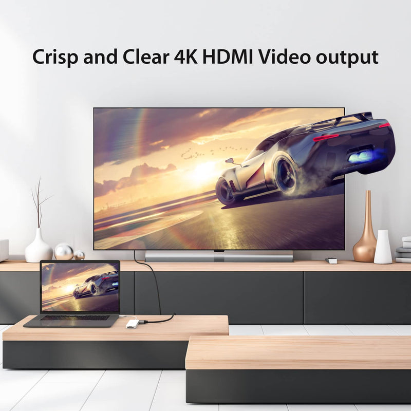 j5create USB-C Mini Hub - 4K HDMI, 2 x USB 3.1 5Gbps, microSD & SD Card Reader, 3.5mm Audio Jack, 60W PD Pass-Through Charging (JCD373)
