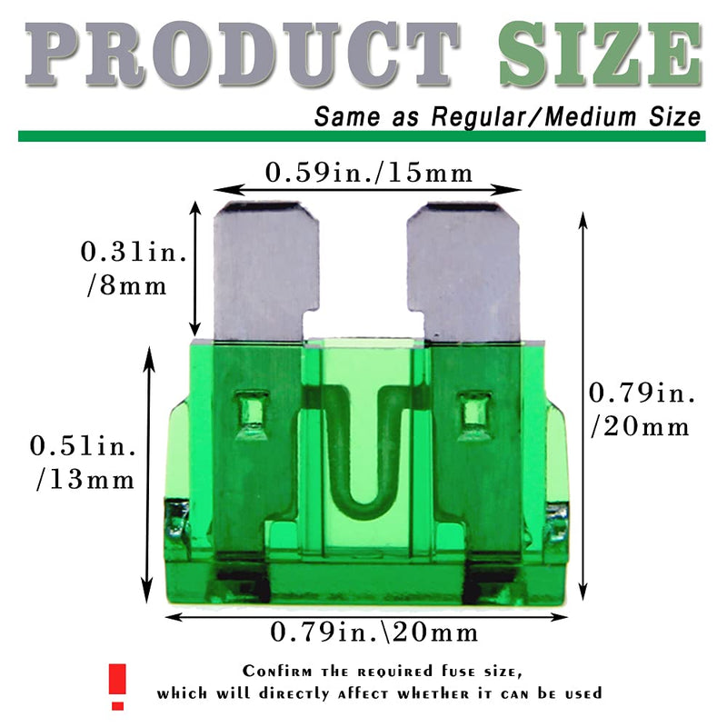 (20 pcs) 30 Amp Standard Blade Fuse, 30A Automotive Fuse for Car Truck