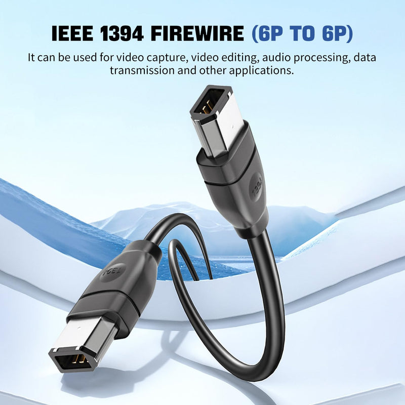 LBSC 6 pin to 6 pin Firewire Cable iLink DV Cable Firewire 400 IEEE 1394 Cord 6-6 ilink Cable for Camera Camcorder(6ft,6 Pin Firewire 400 to 6 Pin Firewire 400)