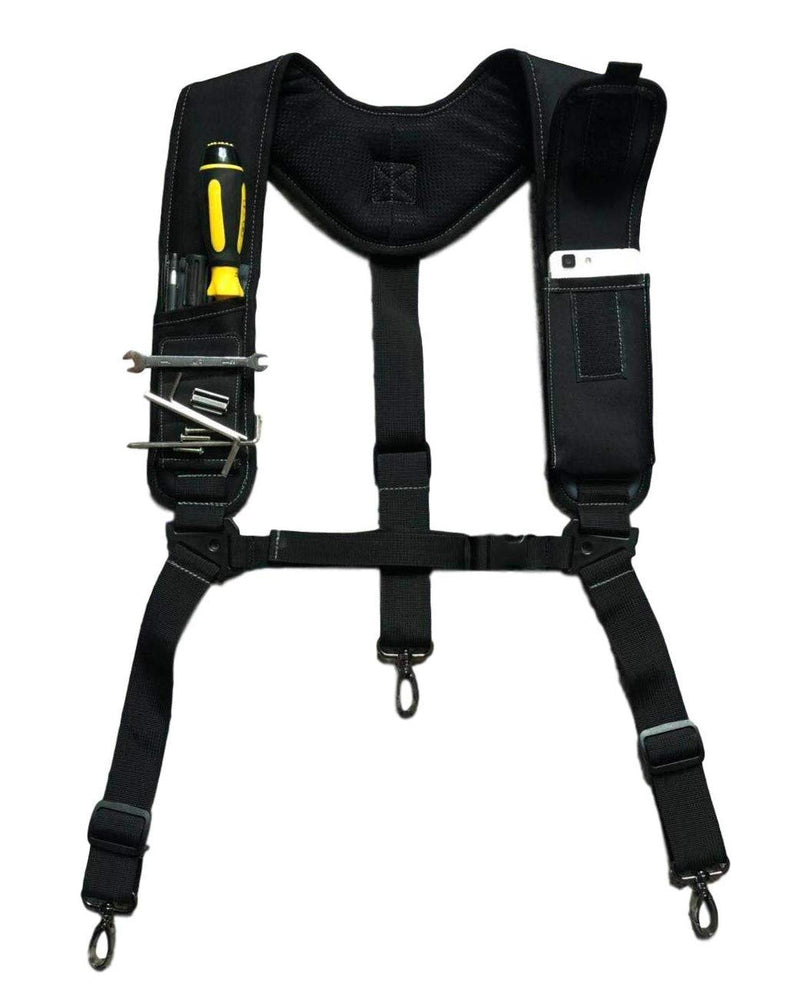 TradeGear Tool Belt Work Suspenders with Velcro Shoulder Pads – Adjustable Fit, Heavy Duty Suspenders – Includes Belt Loops MAGNETIC 3 POINT SUSPENDERS