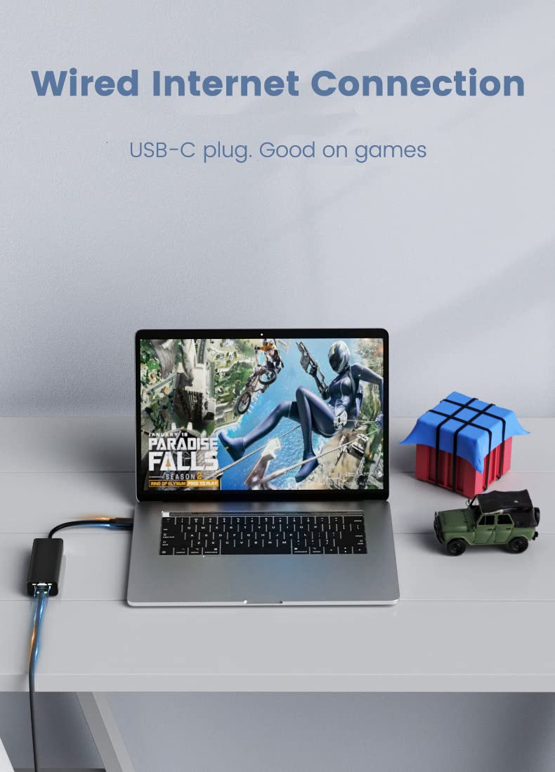 Ethernet to USB C Adapter for Surface Laptop 2 3 4 Go, Surface Pro 7 8, Compatible with Samsung Galaxy S10 S22 S23 or Tab A8 S5e