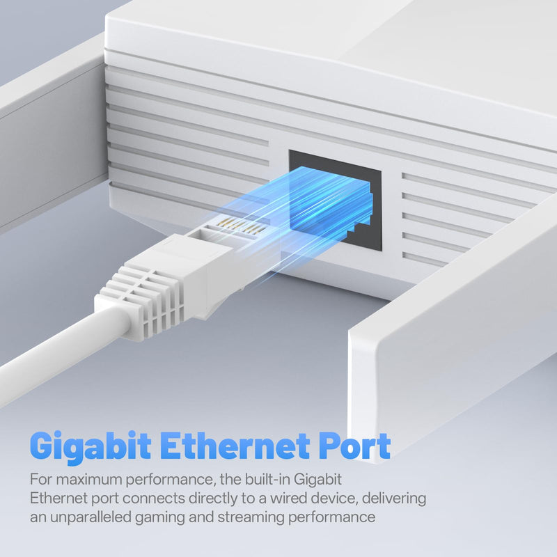 2025 AX3000 WiFi 6 Extender-Dual Band (2.4G/5.8G), WiFi Extender Signal Booster with Gigabit Ethernet Port, Access Point, No Required App, Long Range WiFi Booster, Faster Speed and Easy Setup