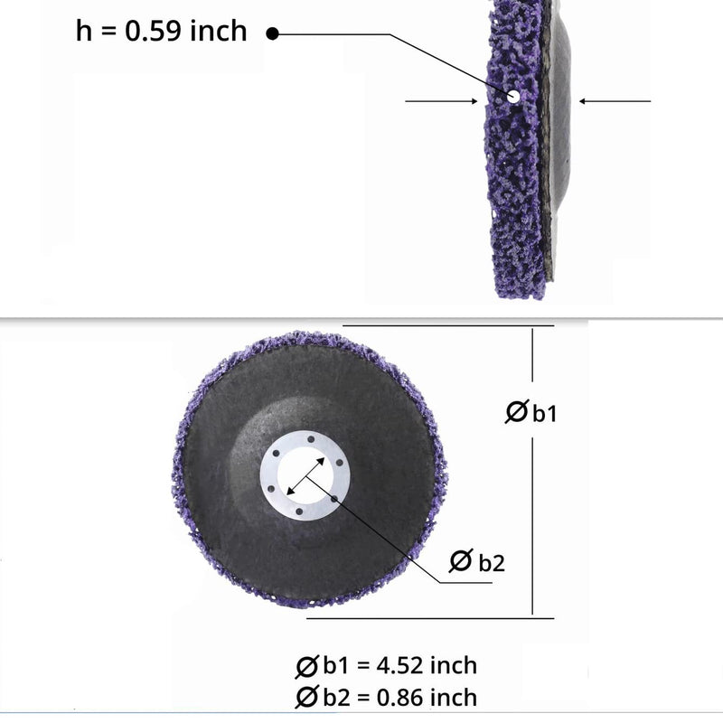 10 Packs 4-1/2" x 7/8" Strip Discs Stripping Wheel for Angle Grinders, Paint Removal Disc, Rust Stripping Wheel, Remove Scaling and Oxidation(Purple) | Paint Removal Disc, Rust Stripping Wheel, Remove Scaling and Oxidation(Purple) 4-1/2" x 7/8"