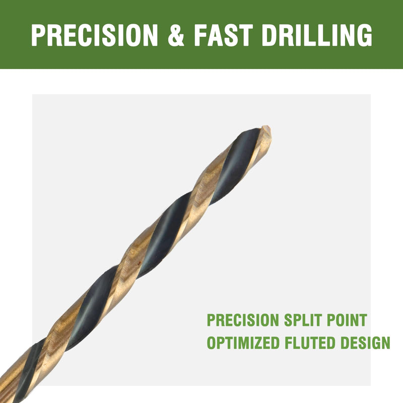 1/2" x 12" Extra Long Drill Bit (2 Pack), Aircraft Extension Drill Bits M2 High Speed Steel for Wood, Soft Metal, Plastic 1/2 in