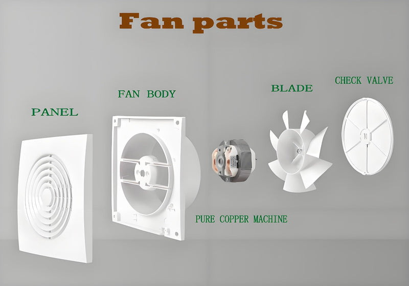 6 Inch Exhaust Fan Bathroom Exhaust Fan with Damper ABS Waterproof Ventilation Fan for Kitchen Garage Bedroom Home Office Ceiling & Wall Mount White