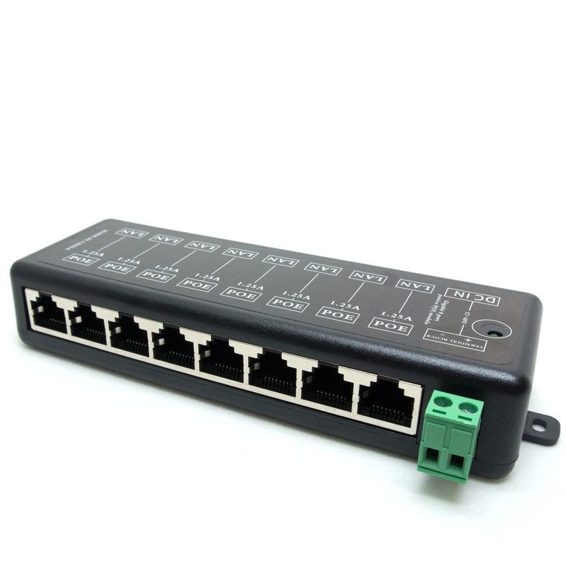 8 Ports Gigabit Passive PoE Injector Midspan Ethernet Adapter Without Power Adapter