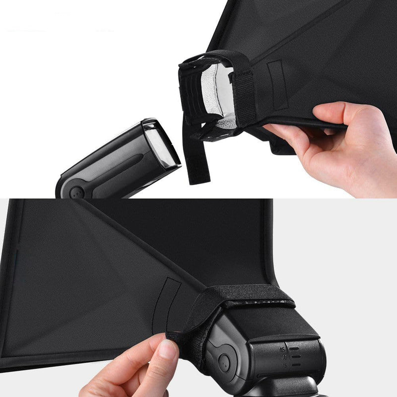 REFLEX CAMERA Universal Softbox Flash Diffuser 19×23cm (7.5×9in) for DSLR Camera Speedlite | Foldable Portable Light Modifier for Flash | Soft Even Lighting with Storage Pouch 19×23cm (7.5×9in)
