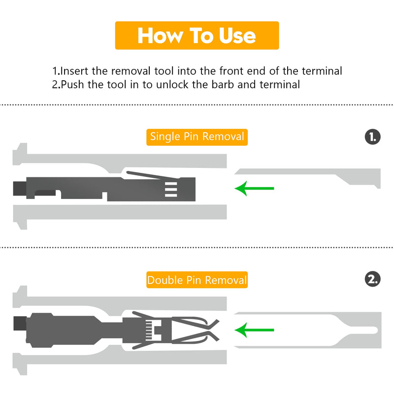 Terminal Removal Tool Kit, 82 Pcs Terminal Removal Extractor Set, Depinning Pin Release Ejector Wire Connector for Car Auto Electrical Wiring Tool Set