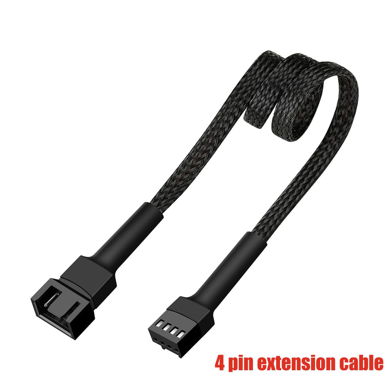 10.6" pwm fan extension cable，4 pin fan extension cable，cable extension pc，3-Pin/4-Pin cooling fan extension cable wire (10.6"（27cm） 4pcs) 10.6"（27cm）4pcs