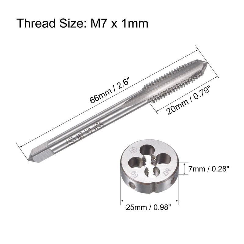 sourcing map tap M7 x 1mm thread cutting die alloy tool steel