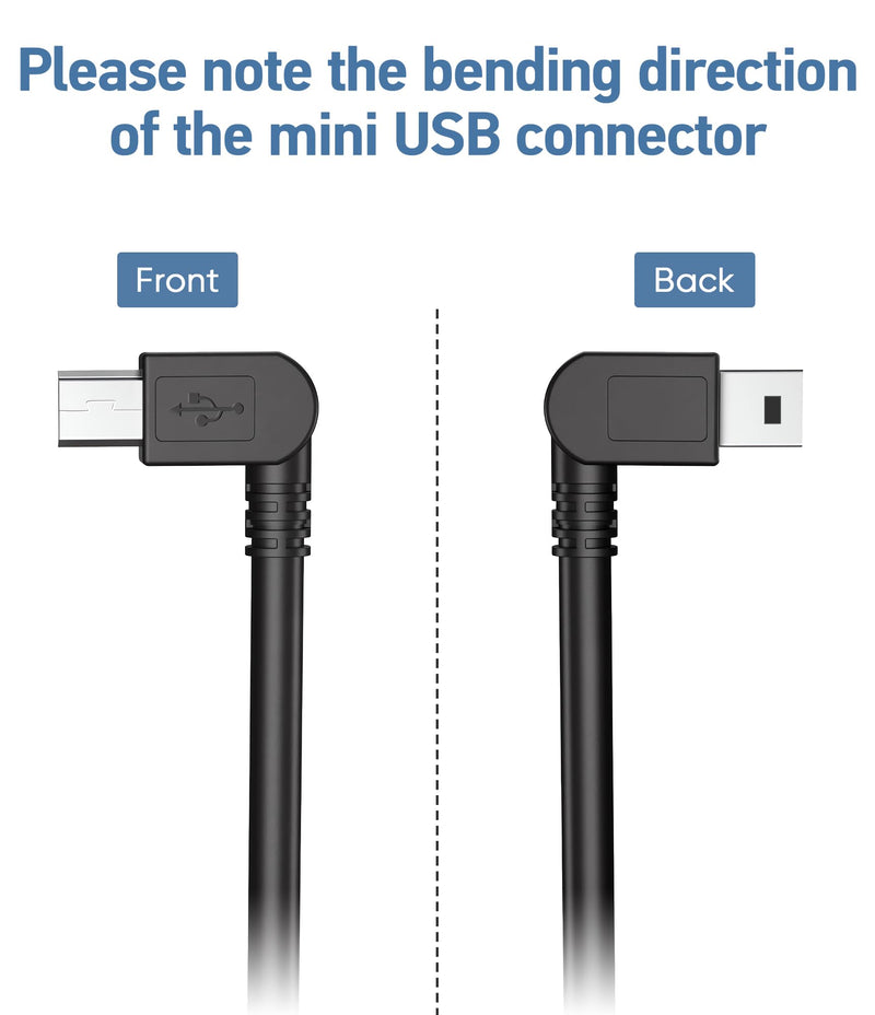 6.6Ft Charger Cable for Garmin GPS,(2 Pcs) 90 Degree Universal Mini USB Power Cable for Garmin GPS,Car Navigator Charger Adapter GPS Charger for Garmin Zumo Xt Drivesmart 65 Dezl Tomtom