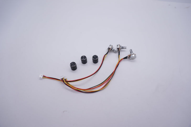 Taiss Pack of 3 1K Ohm Linear Taper Rotary Potentiometer WH148 B1K 3 Pin with XH2.54-3P Connection Cable + Black Button Cover Cap 148-1k-BKL