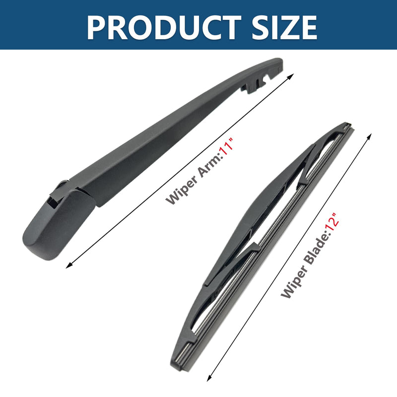 Rear Windshield Wipers Blade Arm Set for Honda CR-V 2017-2023 / for Jeep Wrangler 2018-2023/ for Nissan Murano Cube 2009-2014 / for Acura RDX 2019-2023