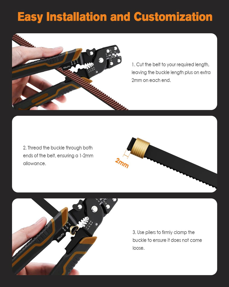 HANGLIFE GT2 Timing Belt with Copper Buckle - 3D Printer Open Synchronous Belt (2mm Pitch) 3D Printer Accessories - 9mm x 10M (32.8ft)