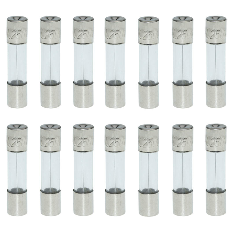 AUKENIEN 15 value 150 pieces 0.5A 1A 1.6A 2A 2.5A 3A 3.15A 4A 5A 6.3A 8A 10A 12A 15A 20A 250V fuses 5x20mm fuse glass fuse glass tube fuse fine fuse fast glass fuse kit 5x20 fuse "F"