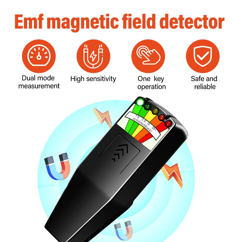 K2 EMF Meter, Handheld EMF Meter, 5 LED Ghost Hunting Detector, 50Hz - 20,000Hz Radiation Meter, K2 Meter for Home Office Outdoor