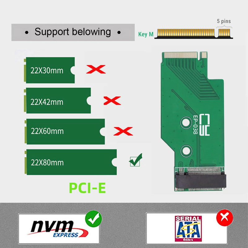 chenyang M.2 2242 to 2280mm NVME M-Key SSD Upgrade Extension Adapter Compatible with Legion Go Game Boy NVME 2242 to 2280