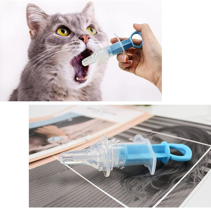 Pet Medicine Liquid Syringe Blue Soft Tip Plastic Feeding Tool for Puppy Dog Cat Kitten