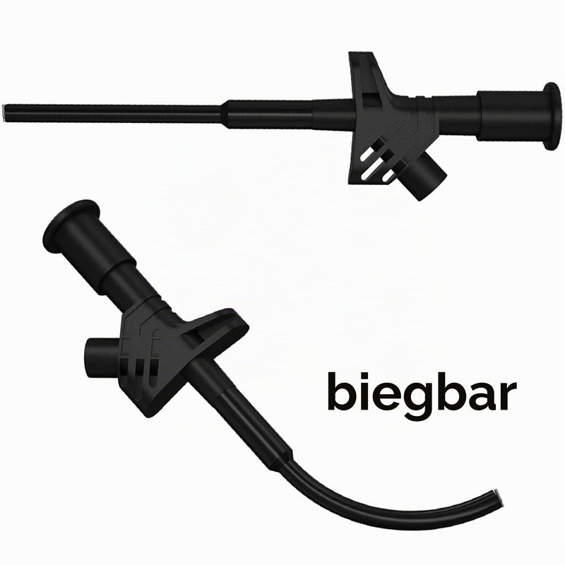 Set of 2 Measuring Clamps, Test Probes for Multimeter, Cable Test Probe, CAT III 1000V 10A Insulated Quick Test Hook Clip, Grab Clamp, Crocodile Clips with 4 mm Banana Socket