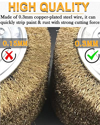 4.7" x 4" Copper Plated Steel Wire Brush Drum Surface Conditioning Tool Alloy Steel