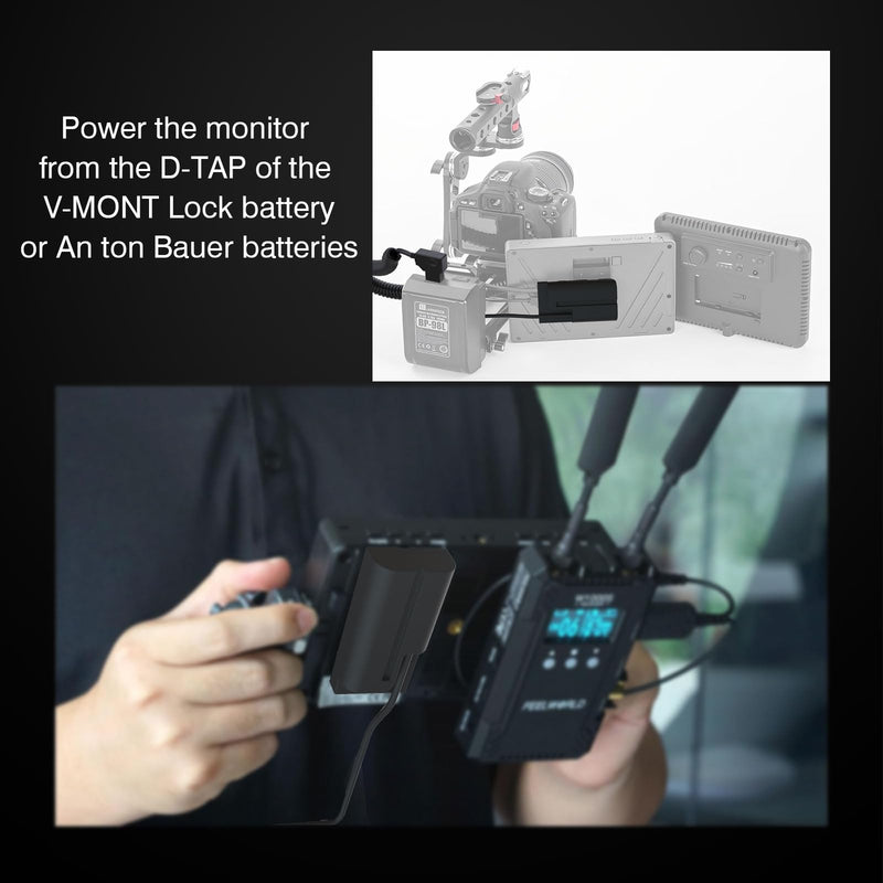 F1TP D-tap to NP-F550 Dummy Battery Coiled Power Cable for Sony NP NP-F550/770/570 NP-F970 Atomos Ninja Monitor Power LED Light (D-TAP to NP-F550 Dummy Battery)