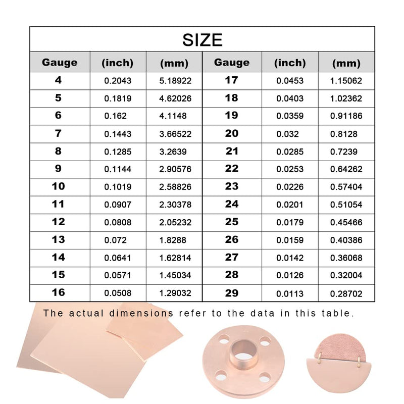 14 Gauge 99.9% Pure Copper Sheet, 1 Pcs (0.06" x 7.9" x 7.9") Copper Plates Brass Plates for Jewelry, Crafts, Repairs, Electrical 14Ga 8" × 8", 1 Pcs