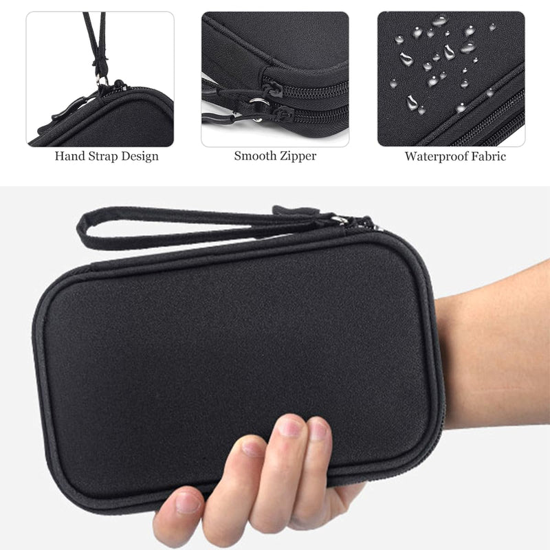 Electronics Organizer Travel Bag, Small Cable Organizer Case Waterproof Accessories Pouch, Travel Electronic Carrying Case for Cord, Charger, Phone, USB, Power Bank, Earphone (Black, Medium) Black