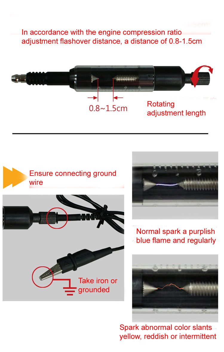 Spark Plug Tester Tool Automotive Ignition System Tester Flashover Gauge