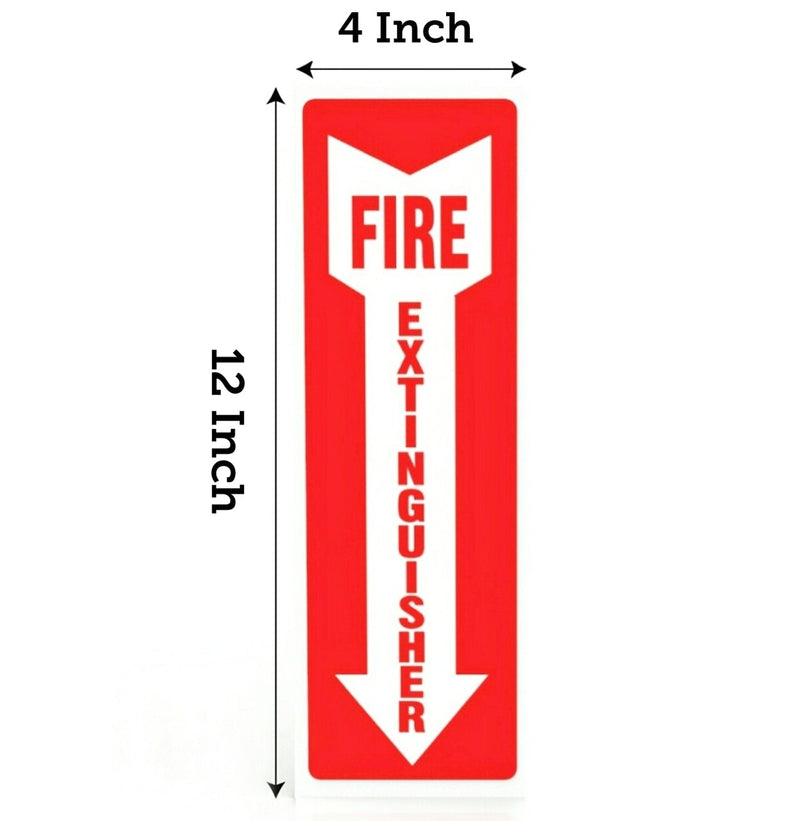 [Australia - AusPower] - Fire Extinguisher Sign, Safety Sticker Signs - 12 Pack - 4" X 12" - 5 Mil Vinyl - Bright Red and White Colors - Durable Self Adhesive, Weatherproof and UV Protected - Ideal for Home, Office or Boat 12 Pack - 12 by 4 Inch 