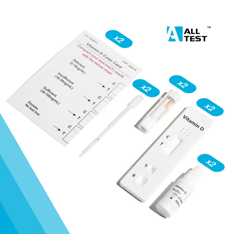 2 ALLTEST Vitamin D Quick Test Home Test Kit Easy Self Test Reliable Measurement of Vitamin D Level Pack of 2