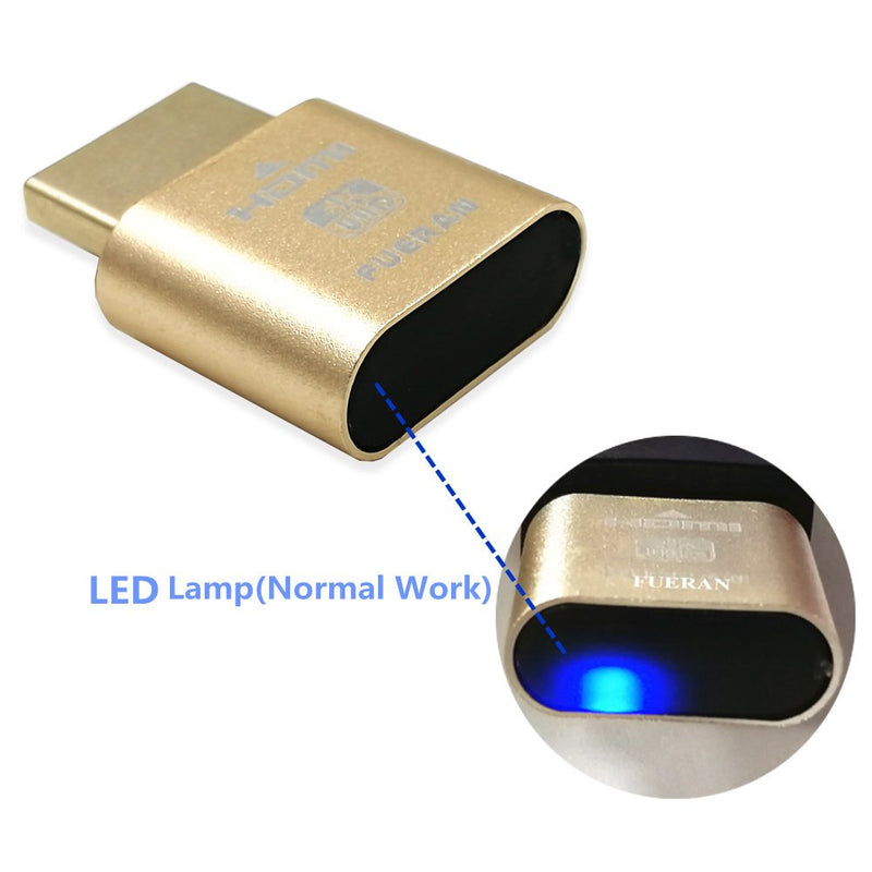 4K HDMI Dummy Plug，High Resolution Virtual Monitor Display Emulator, Headless Display Adapter Supports up to 3840x2160@60Hz-1080@120Hz Graphics Acceleration for Ethereum ETH ZEC BTC Mining(1 Pack) 1 Pack