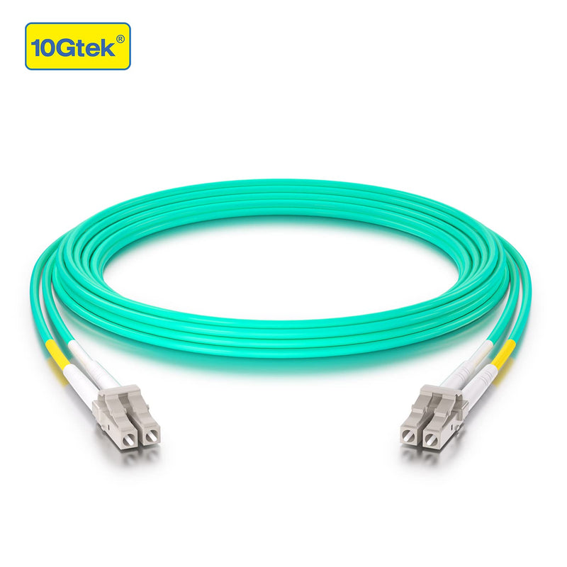10Gtek Fiber Patch Cable - LC to LC OM3 10Gb/Gigabit Multi-Mode Jumper Duplex 50/125μm LSZH Fiber Optic Cord for SFP Transceiver, Aqua, 1-Meter(3.3ft), 4-Pack 1m