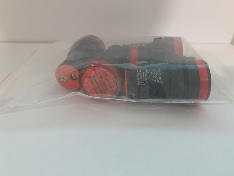 Heschen 22mm LED indicator light AD16-22D/S 24VDC 20mA red light color pack of 5