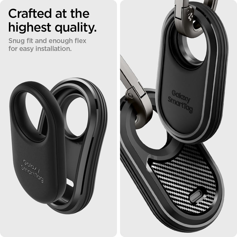Spigen Rugged Armor Designed for Samsung Galaxy SmartTag 2 Case Keychain Smart Tag 2 Case [1 Pack] (2023) - Matte Black