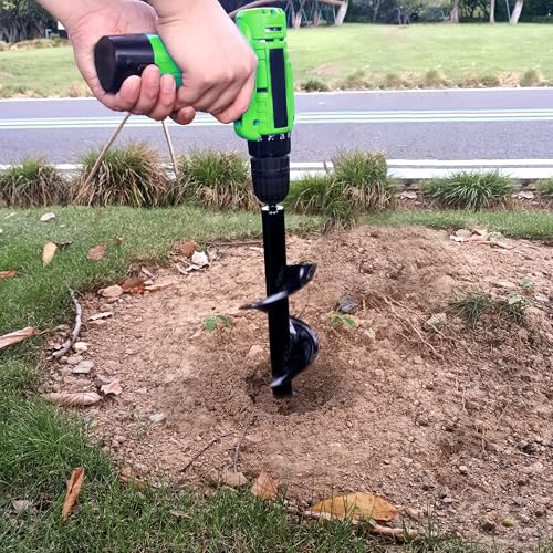 5PCS Garden Auger Drill Bit Set - 1.6x9 &1.6x16& 4x12 &3.5x16 & 2x32 inch Black 5PCS-1.6x9 & 1.6x16 & 4x12 & 3.5x16 & 2x32 in