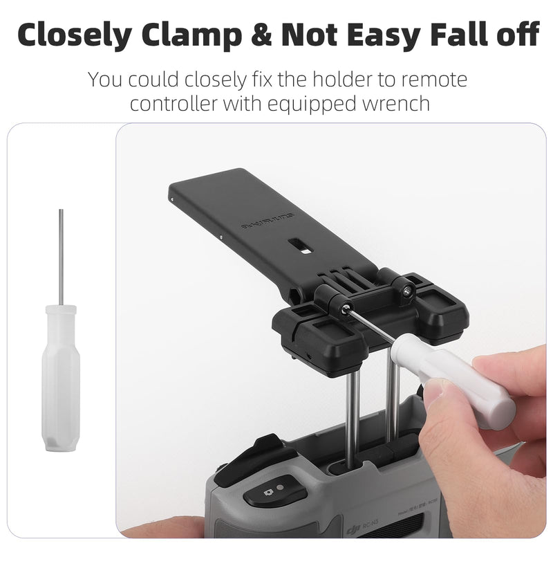 Adjustable Tablet Extended Bracket Holder for DJI Neo /Mini4 Pro/AIR3S Drone Remote Controller RC-N1/RC-N2 Remote Controller iPad Mount Holder (Grey) Grey