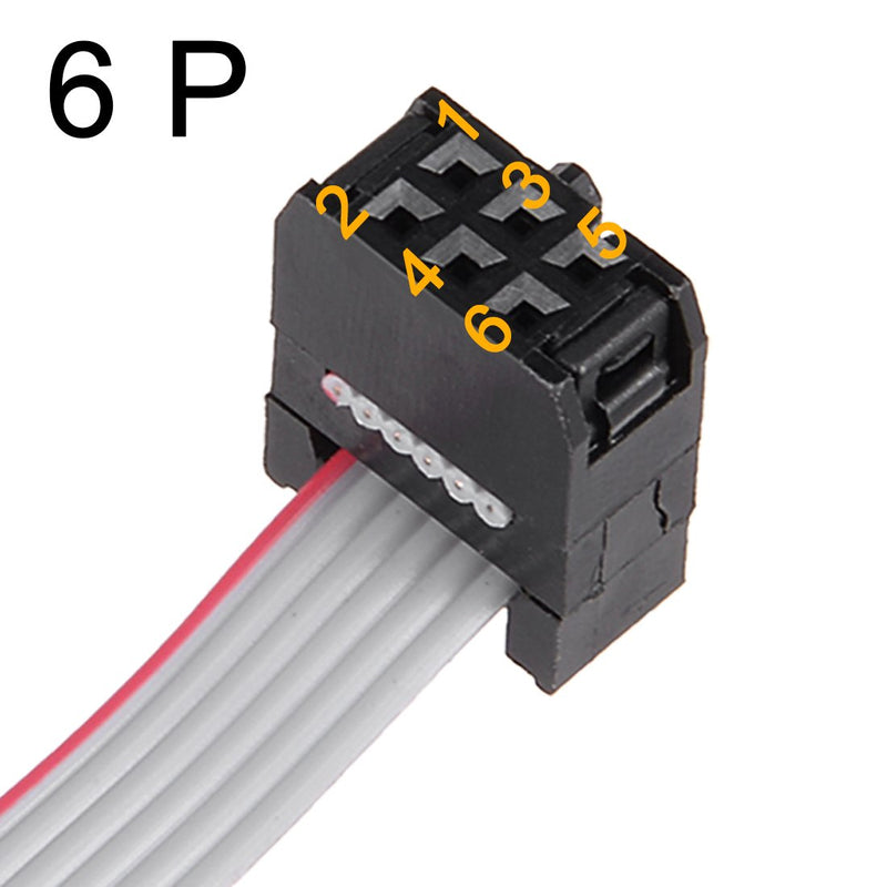 uxcell 5pcs,IDC 6 Pins Connector Flat Ribbon Cable Female Connector Length 30cm 2.54mm Pitch