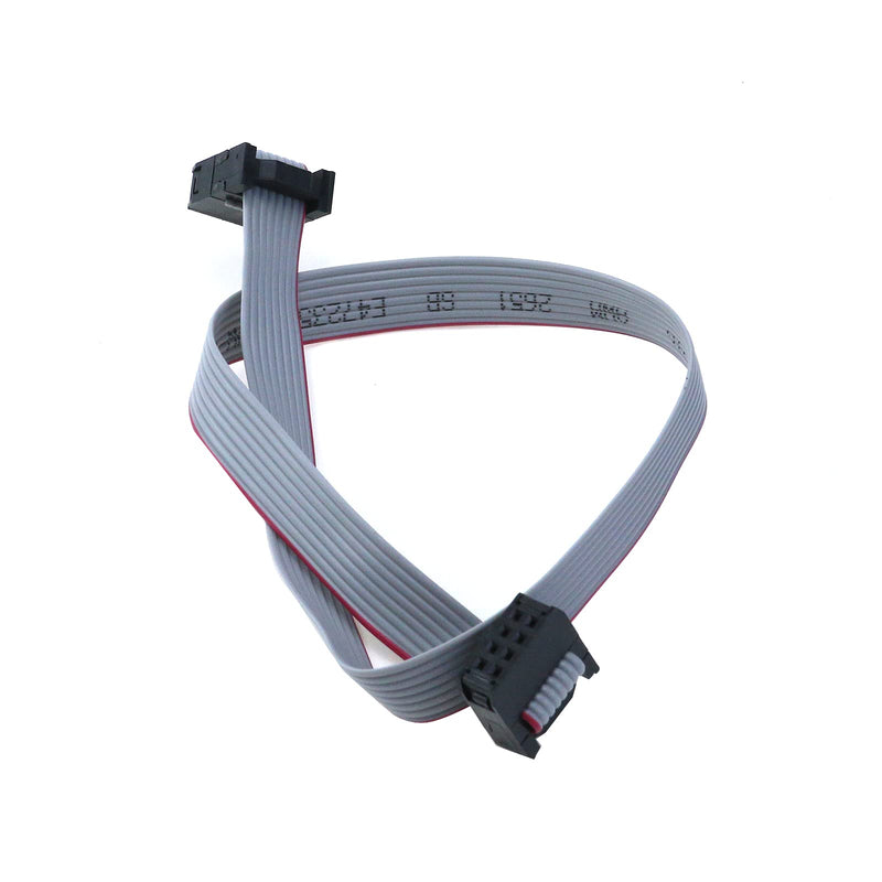 Antrader 6 Pcs Flat Ribbon Cable with Black 2.54mm FC, 2 Row 8 Pin Female to Female Wires IDC Ribbon Connector (30cm Length) 8P-30CM Grey