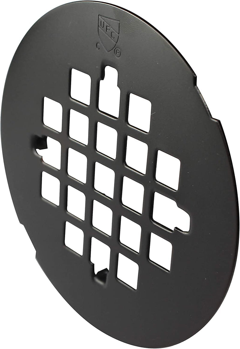 Westbrass A206P-12 2" No-Caulk PVC Compression Shower Drain with 4-1/4" Round Grid Cover, Oil Rubbed Bronze