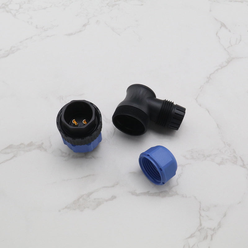 RV 2 Pin Aviation Circular Connector 12V 30A Power Compatible with Bluetti AC200MAX Waterproof IP68 Outdoor SP2111 2-Pin Aviation Circular Connector Right Angle