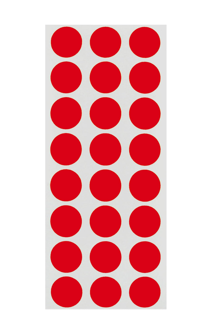 ChromaLabel 0.50 Inch Round Label Removable Color Code Dot Stickers, 1200 Pack, Red