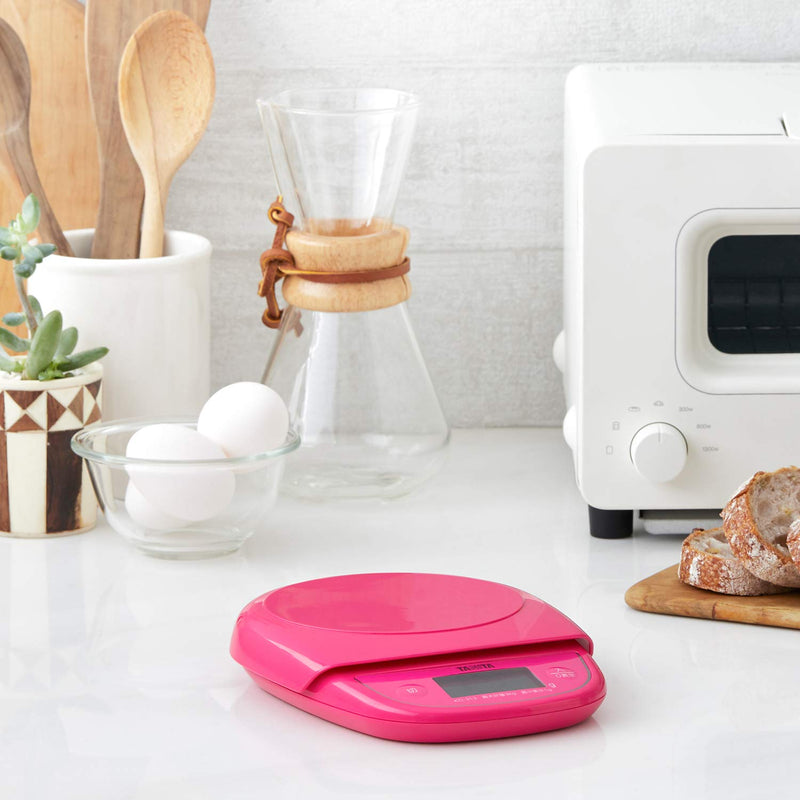 Tanita KD-313 PK Cooking Scale, Kitchen Scale, Cooking, Made in Japan, Digital, 6.6 lbs (3 kg), 0.4 oz (1 g) Unit, Pink Single Item 1 g unit
