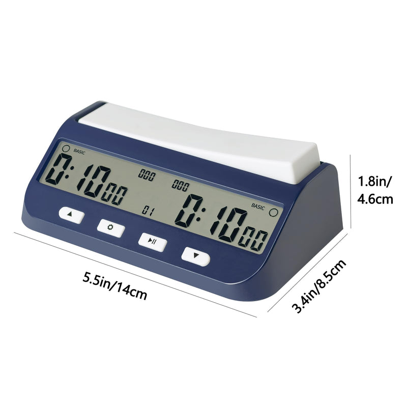 Digital Chess Clock Timer, 5-in-1 Multifunction Portable Competition Specific Chess Timer, Professional Board Game Timer with Bonus & Delay Count Down up ON Off Alarm
