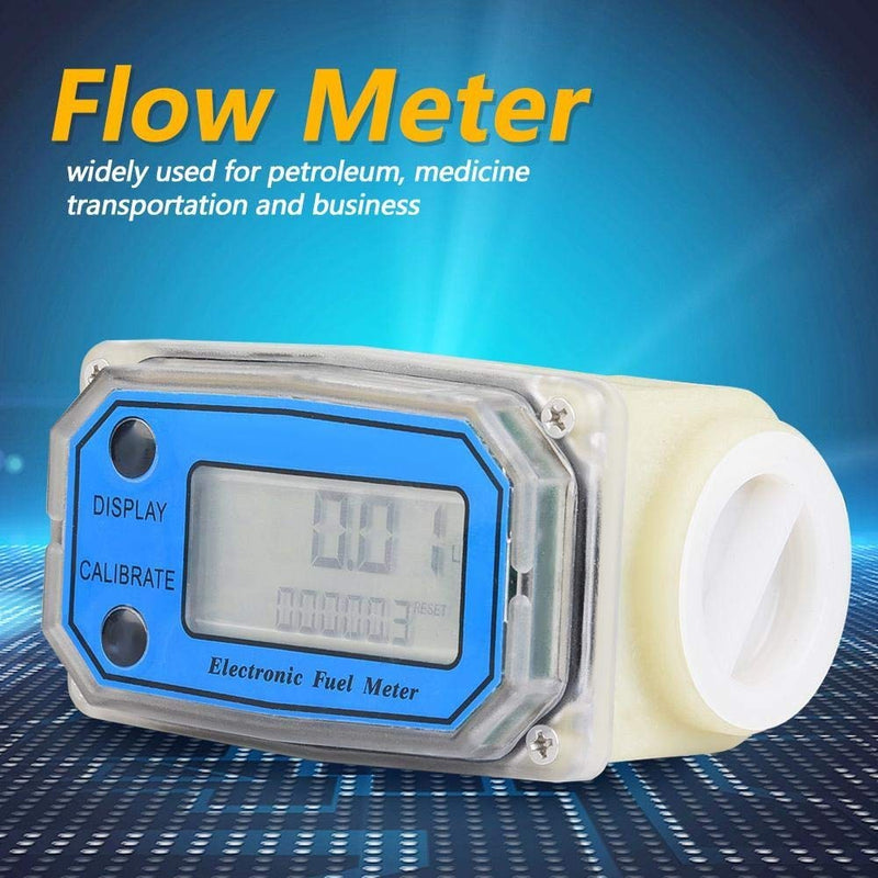 Nikou Flow Meter Turbine Meter - 15-120L/min 1" NPT Mini Diesel Fuel Flow Meter Digital Turbine Meters